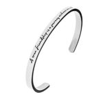 “A true friendship is a journey without an end.” Titanium Stainless Steel Cuff Bangle Bracelet for Womens Girls