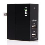 UNU WX Duo-Port USB Wall Charger – [Black] Premium Portable Travel Power Cable Adapter Battery Charger for Apple iPhone 6S/6 Plus, iPhone 6S/6  5S 5, iPad Air 4 3 2 1, iPad Mini 3 2 Retina, iPod Touch; Samsung Galaxy S6 S5 S4 Active/Prime
