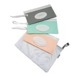 purifyou PurePouch Wipe Case – Set of 3 Premium Wetwipe Cases with Free Mesh Bag, Pastel Gray, Pink & Teal Wet Wipe Portable Travel Cases