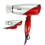 Berta 1875W Folding Hair Dryer Dual Voltage Blow dryer Negative Ions Travel Dryer with 2 Heat 2 Speed Setting, Red