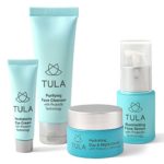 TULA Skin Care Healthy Glow Starter Kit with Probiotic Technology – Travel-friendly Facial Cleanser, Day & Night Moisturizer, Illuminating Serum & Eye Cream for Glowing and Youthful Skin