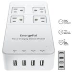 EnergyPal Travel Charging Station ETCS04 / International Travel Adapter / Surge Protector / Power Strip With USB / Power Adapter