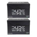 DUDE Wipes Flushable Single Wipes for Travel, Unscented with Vitamin-E & Aloe, 100% Biodegradable (2 Packs, 30 Individually Wrapped Wipes Each)