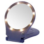 Floxite 5x Magnifying 360 Degree Lighted Home & Travel Mirror – Purple