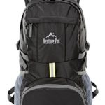 Venture Pal Ultralight Lightweight Packable Foldable Travel Camping Hiking Outdoor Sports Backpack Daypack (Black)