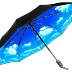 Repel Windproof Travel Umbrella with Teflon Coating (Blue Sky)