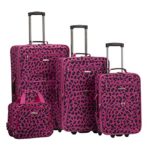 Rockland 4 Piece Luggage Set, Magenta Leopard, One Size
