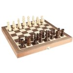Chess Set 12″x12″ Folding Wooden Standard Travel International Chess Game Board Set with Magnetic Crafted Pieces
