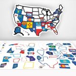 RV State Sticker Travel Map – 13″ x 17″ – USA States Visited Decal – United States Non Magnet Road Trip Window Stickers – Trailer Supplies & Accessories – Exterior or Interior Motorhome Wall Decals