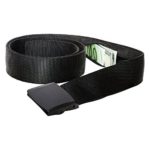 Zero Grid Travel Security Belt – Hidden Money Pouch – Non-Metal Buckle, Black