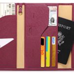 Zoppen Mulit-purpose Rfid Blocking Travel Passport Wallet (Ver.4) Tri-fold Document Organizer Holder, Wine Red / Burgundy