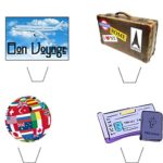 Novelty Bon Voyage / Travel Mix 12 Edible Stand up wafer paper cake toppers (5 – 10 BUSINESS DAYS DELIVERY FROM UK)