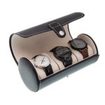 MGS AWP-3 Travel Watch Organizer Watches Case Leatherette Roll Watch Storage Pouch Jewelry Box 3-Slots