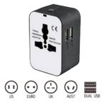 Outeam Travel Adapter，Worldwide All in One International Travel Adapter,Converters Wall AC Power Plug Adapter Charger with Dual USB Charging Ports for EU UK USA/AUS