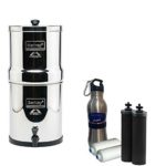 Travel Berkey Water Filter 1.5 Gallon System Bundle: 2 Black BB9 Filters, 2 PF2 Fluoride Filters, 1 Stainless Steel Water Bottle