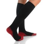 Compression Socks by North Fidelity – Men & Women – For Sports, Travel, Flight, Nurses & Medical – Boost Blood Flow, Circulation, Pregnancy, Recovery and Performance – 20-30mmHg (Large, Black/Red)