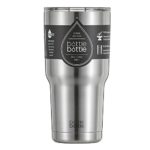 Bottlebottle 30 oz Insulated Travel Coffee Cup Stainless Steel Tumbler, Brush Stainless Steel