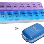 Weekly Pill Organizer For Morning & Night 2 Times Medication Bundle With 8 Compartment Pill Organizer Box To Provide Convenient & Enough Storage Space For Travel Used.