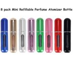 Rainbowlight Mini Refillable Perfume Atomizer Bottle for Travel Spray Scent Pump Case 5ml,Multicolor – 8 Pack