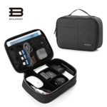 BAGSMART Electronics Travel Organizer Bag for Adaptors, Chargers, iPhone, iPad air, iPad mini, 9.7” iPad Pro, Kindle, Black