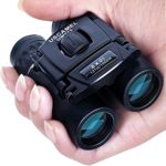 USCAMEL Folding Pocket Binoculars Compact Travel Mini Telescope HD Bak4 Optics Lenes Easy Focus 8×21 Colour Black