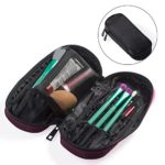 OR Pure Zipper Makeup Brush Bag Cosmetic Bag Organizer Portable Holder Multifunctional Makeup Case Handbag with Inner Mesh Bag for Travel & Home (Black)
