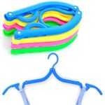 iSuperb Pack of 6 Clothes Hangers Folding Portable Plastic Travel Clothes Hanger with Anti-slip Grooves 6PCS Colorful