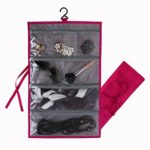 Yepal Unisex-Adult Waterproof Jewelry Roll Bag Hanging Jewelry Organizer Red