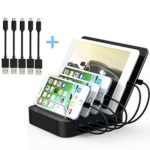 Kisreal USB Charging Station 5-Port Desktop Charging Stand Organizer for iPhone, iPad, Tablets and Other USB-Charged Devices