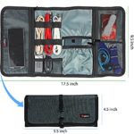 Cable organizer, Travel organizer,Valkit best electronics accessories wire cord cables tires wrap case cover bags rolling organizer fit cosmetic for weekender travel management, Large size-Dark grey
