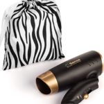 Travel Hair Dryer Dual Voltage Compact Folding Handle 1200 Watts Lightweight for Worldwide Use Gym or Home 2 Speed/Heat Settings and Carry Bag