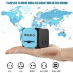 Travel Adapter, BOYKO Dual USB All-in-one Universal Best Worldwide Wall Power Plug Chargers for US UK AU Europe & Asia Covers 150 countries (Blue)