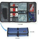 Cable Organizer, Travel Organizer,Valkit Best Electronics Accessories Wire Cord Cables Tires Wrap Case Cover Bags Rolling Organizer Can Fit Cosmetic For Weekender Travel Management, Large Size-Blue