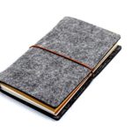 Wool Felt Cover Journal / Travel Diary / Trip Planner / Notebook (Dark Grey) | 7″ x 4.5″