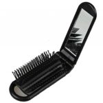 LOUISE MAELYS Portable Folding Hair Brush with Mirror Compact Pocket Hair Comb for Travel Gift Idea