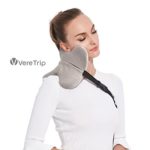 VereTrip Memory Foam Travel Neck Pillow, Patented Design for Airplanes, Cars, Buses, Trains, Office Napping (Gray)