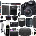 Canon EOS Rebel T6 18MP Wi-Fi DSLR Camera with 18-55mm IS II Lens + EF 75-300mm III Lens + SanDisk 32GB & 16GB Card + Wide Angle Lens + Telephoto Lens + Flash + Grip + Tripod – 48GB Accessories Bundle