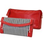 Weekender Set – Personal Travel Jewelry Roll with Costmetic Jewelry Case Striped