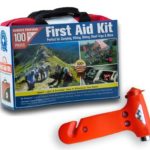 Ultra-Light & Small 100-Piece First Aid Kit in Durable Nylon Case w/ Bonus Emergency Auto Escape Tool! Kit is Ideal for the Car, Home, School, Camping, Hiking, Travel, Office, Sports, Hunting