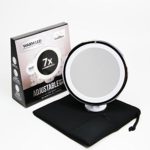 7x Magnifying Lighted Makeup Mirror. Warm LED Tap Light Bathroom Vanity Mirror. Wireless & Compact Travel Mirror