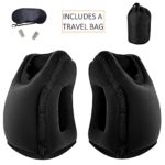 HAOBAIMEI Fast Inflating Travel Pillow, Lightweight and Portable Traveling pillow, Airplane Neck Pillow, Travel Pillows for Airplanes Soft Flight Sleep Pillow Nap Pillow, Air Cushion Pillow (Black)