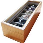 Solid Wood Watch Box Organizer with Glass Display Top by Case Elegance