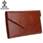 YALUXE Women’s RFID Blocking Leather Large Wristlet Clutch Passport Checkbook Wallet(Gift Box)