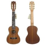 Telisii 28″ Guitalele Guitarlele Guilele Travel Guitar Solid Cedar Rosewood Fretboard Bridge Stringed Instrument with Free String Tuner and Bag