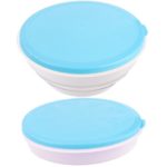 Collapsible Dog Bowl with Lid – Portable Travel Food and Water Pet Bowl by bogo Brands (Blue)