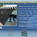 RV Awning Shade Net Complete Kit 8′ X 12′ (Black)