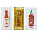 The Hot Stuff Bundle: 25 Packets of Each Hot Sauce – Tapatio, Cholula, Sriracha – 75 Total (Scoville Unit Scale Included)