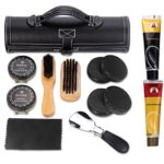 11 in 1 Travel Shoe Shine Kit with PU Leather Sleek Elegant Case Black