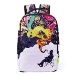 School Bag,Han Shi Women Men 3D Galaxy Travel Satchel Stylish Unisex Canvas Book Bag Shoulder School Bag (Multicolour, A)