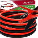 EPAuto 6 Gauge x 16 Ft Heavy Duty Booster Jumper Cables with Travel Bag and Safety Gloves